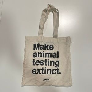 LAST CHANCE Lush Cosmetics Make Animal Testing Extinct Canvas Tote Bag